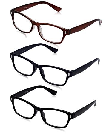 The Reading Glasses Company The reading glasses Company Readers Value 3-Pack men women RRR77-123 +2 00 black/brown/dark blue 3 pieces