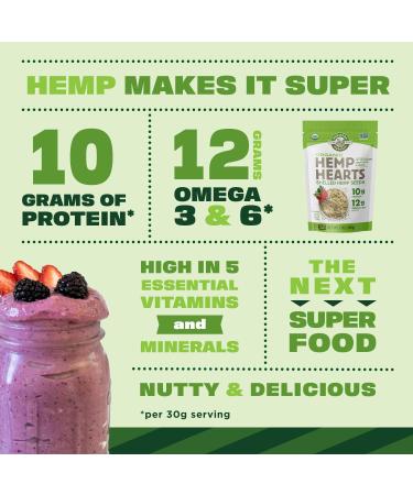 Manitoba Harvest Organic Hemp Hearts - Nutty Flavor Shelled Hemp Seeds 12 oz - Buy Online on GoSupps.com