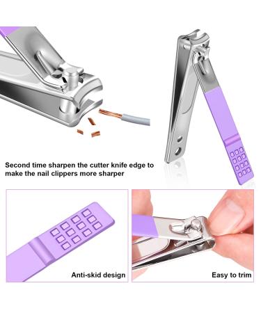 10pcs Professional Stainless Steel Manicure Pedicure Set for Travel - Violet - Buy Online on GoSupps.com