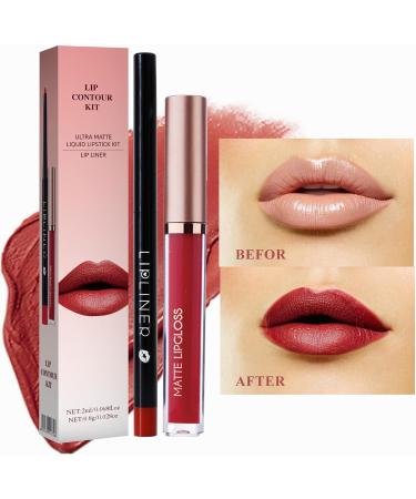  Generisch Lip liner color with liner long-lasting lip contour kit for women and girls beauty summer winter outdoor dates travel - Buy Online on GoSupps.com