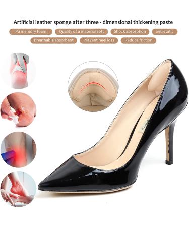 Heel Pad Insert Cushion for Men and Women - Prevents Heel Slip, Blisters, and Loose Shoes - Pale Apricot + Black - Buy Online on GoSupps.com