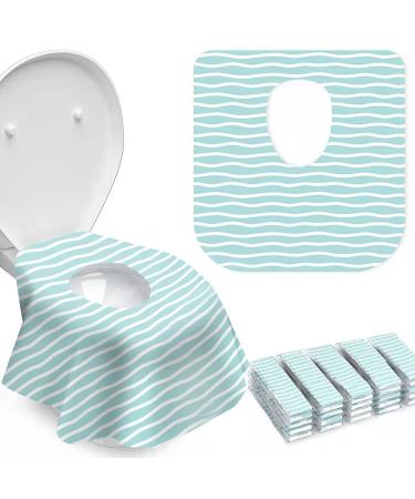 18FTRabbit 25 Packs Disposable Toilet Seat Covers - Full Cover Individually Wrapped Portable Potty Covers for Travel, Adult, The Pregnant, Kids and Toddler Potty Training (Wave)
