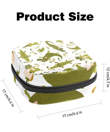 Shop Cute Green Crocodile Women's Period Kit - Portable Storage Pockets & Feminine Product Bag - Buy Online on GoSupps.com