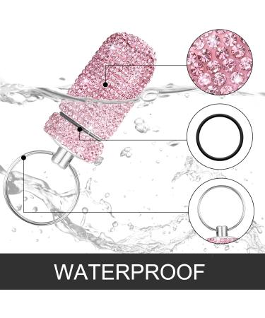 Soleebee 3-Piece Crystal Diamond Pill Box Keychain - Portable Waterproof Rhinestone Storage for Travel & Camping (Pink White Black - Buy Online on GoSupps.com
