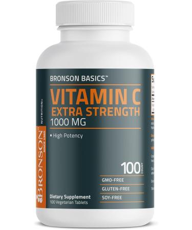 Bronson Vitamin C 1000mg Extra Strength, Supports a Healthy Immune System, High Potency, Non-GMO, 100 Vegetarian Tablets 100 Count (Pack of 1) - Buy Online on GoSupps.com