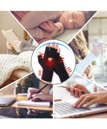 Gebell Rheumatoid Arthritis Compression Fingerless Gloves - Joint Pain Relief and Hand Warmth - Carpal Tunnel Support - Size L Black - Buy Online on GoSupps.com