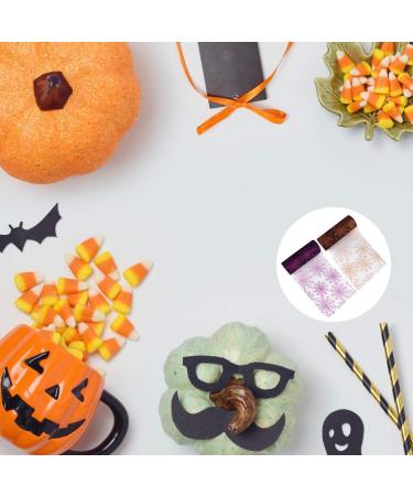 Buy 2 Pcs Halloween Tulle Rolls - 10 Yards Glitter Spider Web Pattern for Festive Decorations | Assorted Colors - Buy Online on GoSupps.com