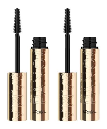 L'Oréal Paris Panorama Volumizing Mascara Black Color with Stretchflex Complex Clump-free enlarging effect Suitable for Sensitive Eyes - 2 Mascaras