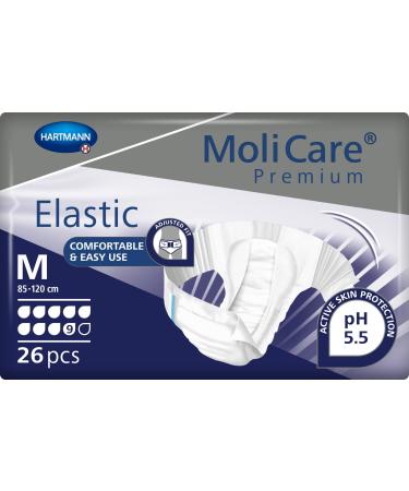 Molicare Premium Elastic Unisex disposable slip: discrete application for women and men with incontinence 9 drops size M 26 pieces medium