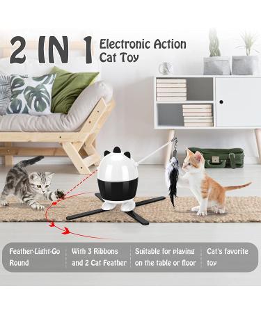 Interactive Cat Feather & LED Toy - 2-in-1 Rechargeable Exercise Toy for Indoor Cats - Buy Online on GoSupps.com