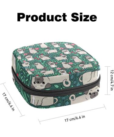 Funny Cartoon Cats & Birds Women's Napkin Storage Bag - Portable Menstrual Cup & Bandages | Colorful Flower Patterns for First Period - Buy Online on GoSupps.com