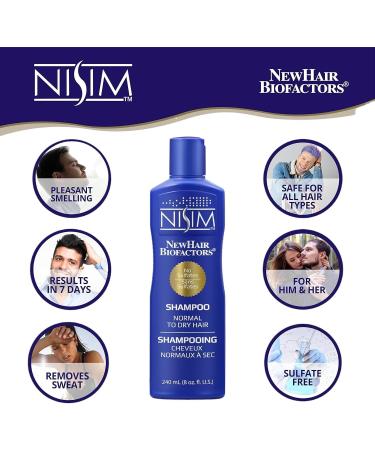 Nisim NewHair Biofactors Normal to Dry Shampoo - For Stronger Healthier Vibrant Hair - Formulated for Normal to Dry Hair - Sulfate-free Paraben-free 8 fl oz 240 ml (Pack of 1) - Buy Online on GoSupps.com