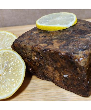 Buy Aroma Depot 100% Natural Lemon Raw African Black Soap - 2 lb | Acne Eczema Psoriasis Treatment | Handmade Face & Body Wash - Buy Online on GoSupps.com