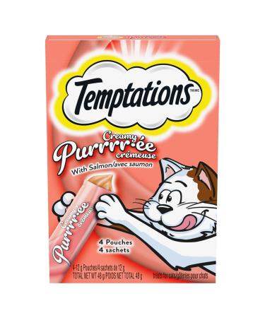 TEMPTATIONS Cat Treats Adult Creamy Puree Lickables Salmon 12g Pouches (44 Pack)