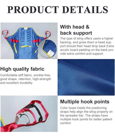 Patient Lifting Slings Patient Hoist Lift Sling Full Body Commode Sling with Head Support Toileting Patient Lift Sling Divided Leg Shower Sling for Patient Lifts - Buy Online on GoSupps.com