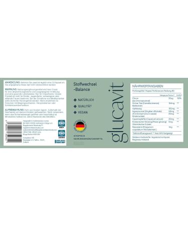 Glucavit quilibre M tabolique Compl ment Alimentaire V gan 60 Capsules Digestion et Vitalit  - Buy Online on GoSupps.com