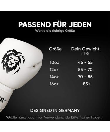 Fightr Real Leather Boxing Gloves - 10-16 oz for Men & Women | MMA Muay Thai Kickboxing & Martial Arts - Includes Carrying Bag - 12 oz Off White - Buy Online on GoSupps.com