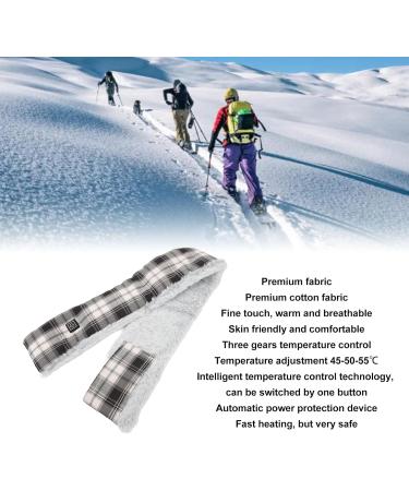 Huairdum Electrically Heated Scarf - Stylish Thickened Cotton Heating Scarf for Camping & Skiing in Black & White - Buy Online on GoSupps.com