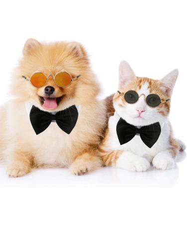6-Piece Cat Sunglasses for Pets | Funny Retro Circular Eyewear for Small Dogs | Photos Props & Cosplay Glasses in Black & Mix Reflective Colors - Buy Online on GoSupps.com
