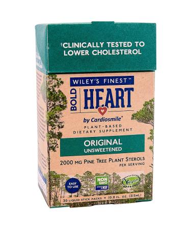 Wiley's Finest Bold Heart by Cardiosmile Original Unsweetened 30 Liquid Stick Packs 0.36 fl oz (10.5 ml) Each