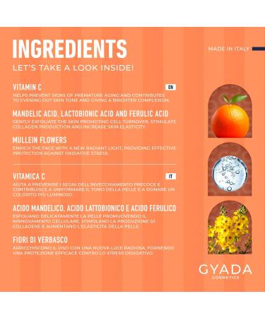  GYADA COSMETICS GYADA COSMETICS Illuminating Face Toner Antioxidant Tones the Skin Stimulates Cell Replacement Treats Blemishes and Thinned Pores Vitamin C Based 200ml - Buy Online on GoSupps.com