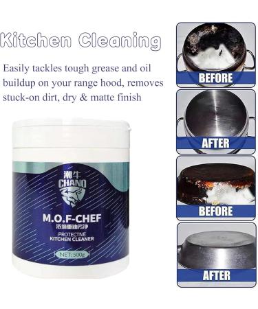 M.O.F-CHEF Protective Kitchen Cleaner | Heavy Duty Degreaser & Oil Stain Remover | Efficient Kitchen Cleaning Powder for International Shipping - Buy Online on GoSupps.com