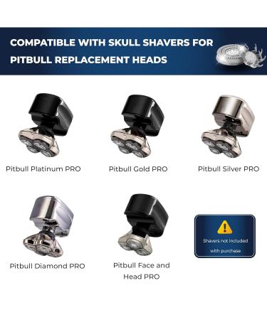 Shaver Replacement Blades for Skull Shaver Pitbull Gold & Silver - 12 Pack Compatible Heads for Pitbull Platinum Pro - Buy Online on GoSupps.com