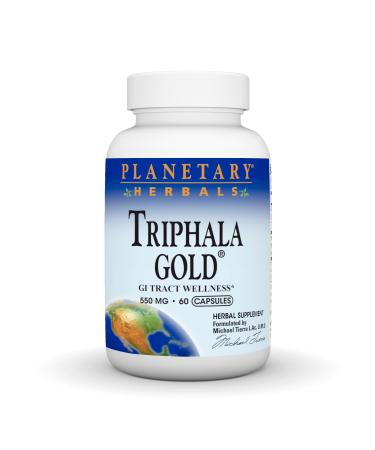 Planetary Herbals Triphala Gold 550mg Cleanser for GI Tract Wellness 60 Vegetarian Capsules