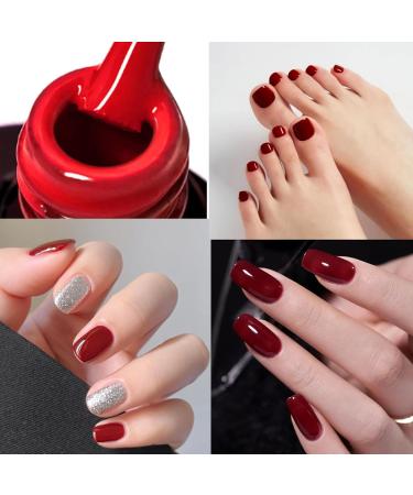 6PCS Red Nail Polish Set Nail Varnish - Quick Dry & Long Lasting Glitter Nail Varnish - Non-Toxic Water Based Holographic Nail Polish - No Need UV Nail Paint for DIY Nail Art Manicure at Home 8ML(Red) - Buy Online on GoSupps.com
