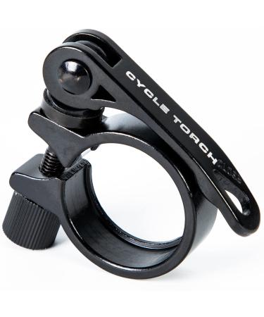 Cycle Torch Quick Release Bicycle Seat Post Clamp - Finest Machined Quality - Heavy Duty, Sturdy, & Polished Design - Lightweight Bike Seat Clamp (Black, 34.9mm) 34.9mm Black