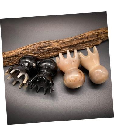 Fomiyes 2-Piece Octopus Massage Comb Set | Natural Handmade Yak-Horn Head Massager for Women | Handcrafted Hair Care Tools - Buy Online on GoSupps.com