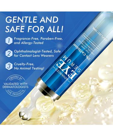 5% Caffeine Eye Cream for Women Under Eye Serum for Dark Circles Puffiness Fine Lines Wrinkles with 360 Roller Massage Ball Morning Night Skin Care 0.5 Fl Oz 0.5 Fl Oz (Pack of 1) - Buy Online on GoSupps.com