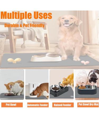 YQBFTC 60x40cm Slide-Resistant Dog Bowl Mat - Super Absorbent & Quick-Drying Feed Mat for Cats and Dogs (Black) - Set of 4 - Buy Online on GoSupps.com