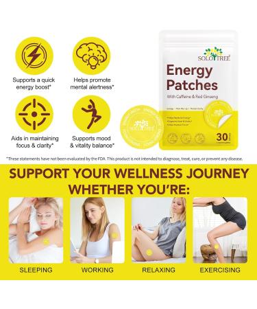 Energy Patches for Adults Men Women - Topical Daily Wellness Awake Energy Patch - Enhanced Focus & Body Support with Caffeine Biotin B5 B3 and B12 - Buy Online on GoSupps.com