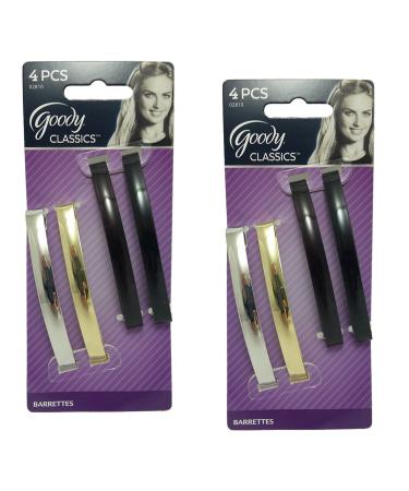 Goody Womens Classic Metal Domed Barrettes (3-1/4 inches) (2 Pack of 4) - Buy Online on GoSupps.com