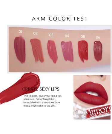 Mimore Matte Liquid Lipstick 6pcs/set - Long Lasting Waterproof Lip Gloss Kit in Black | Cosmetics Gift Set - Buy Online on GoSupps.com