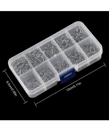 300-Piece Carbon Steel Fishing Hooks Set - 10 Sizes with Eyelet & Barn Hooks for Freshwater & Saltwater - Includes Plastic Box | Premium Fishing Accessories - Buy Online on GoSupps.com