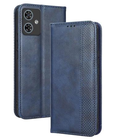 RankOne Flip Leather Case Cover for Motorola Moto G54 / Motorola Moto G54 Power (6.5" Inches) Blue Motorola Moto G54 Blue