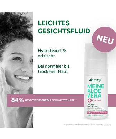  Alkmene alkmene Aloe Vera Face Fluid with Hyaluronic Acid 2 Pack 50ml - Aloe Vera Face Gel for Normal to Dry Skin - Vegan Moisturizing Cream - Buy Online on GoSupps.com