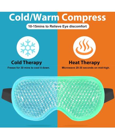 BeeVines Cooling Eye Mask 2 Pack Gel Cold Eye Mask for Puffy Eyes Eye Mask for Dark Circles Dry Eyes Cold & Warm Sleep Compress for Post Surgery Puffiness Allergies Sinuses (Blue & Green) 03 Blue & Green - Buy Online on GoSupps.com