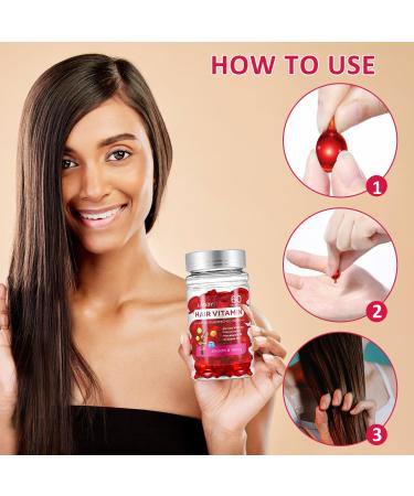 60 Pcs Hair Vitamin Oil Capsules - Nourishing Serum with Moroccan Macadamia & Avocado Oils - Vitamins A C E & Pro B5 - No Rinse All Hair Types - Buy Online on GoSupps.com