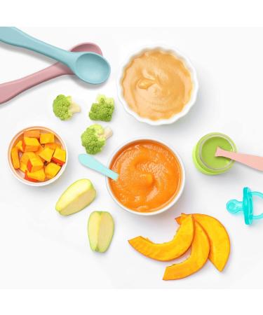 4Pcs Silicone Baby Weaning Spoons Set for Feeding - Toddler Cutlery Spoon Training in Morandi & Light Colors - Buy Online on GoSupps.com