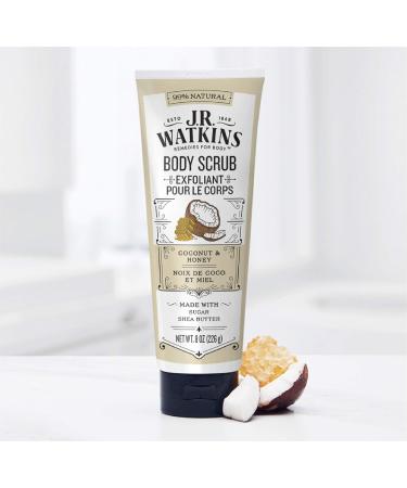 J.R. Watkins Naturals Sugar & Shea Body Scrub - Coconut Milk & Honey | 8 Oz - Nourishing Exfoliant for All Skin Types - International Shipping Available - Buy Online on GoSupps.com