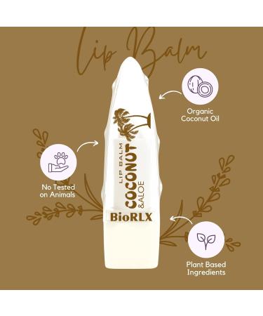 BioRLX Coconut Oil Lip Balm - Natural Hydration with Coconut s Nourishing Properties for Everyday Lip Care (Three Lip Balm) (Coconut 0.12 Ounce (Pack of 3)) - Buy Online on GoSupps.com