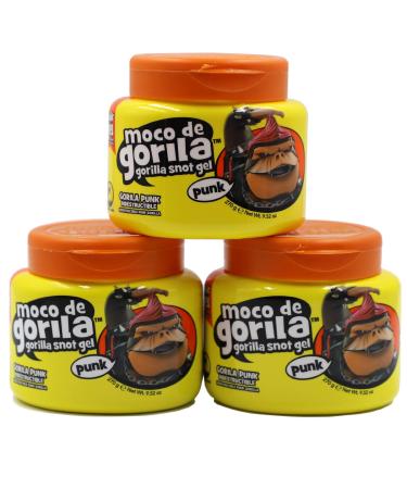 Moco de Gorila Punk Hair Styling Gel Gives your Hairstyle a Long-Lasting Effect Reactivate with Water High Fixation 3-Pack of 9.52 Oz Each 3 Jars Punk Delight 9.5 Ounce (Pack of 3)