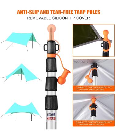 Adjustable Telescoping Tarp Poles Set | CAMULAND Aluminum Camping Gear Accessories | Lightweight, Adjustable Stakes for Hammock Rain Fly and Awning | 34.5 - 110.2 | Includes Carry Bag - Silver - Buy Online on GoSupps.com