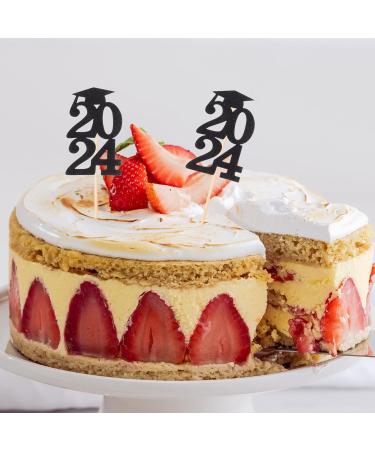 Kichvoe 2024 Graduation Theme Cupcake Toppers 18pcs Black Diploma Grad Cap Cake Toppers for Graduation Party 2024 Cake Picks Grad Party Supplies Decoration - Buy Online on GoSupps.com