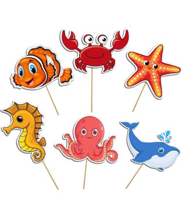 Pack of 24 Ocean Sea Animal Cupcake Toppers Package Fish Starfish Whales Octopuses Crabs Sea horses for Sea Theme Birthday Decorations Baby Shower Under the Sea Theme Party Supplies - Buy Online on GoSupps.com