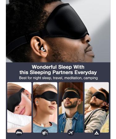 KKM 3D Contoured Sleep Mask for Side Sleepers with Earplugs - Block Out Light, Soft Comfort Eye Shade Cover - Ideal for Sleeping, Travel, Shift Work - Starry Black - Buy Online on GoSupps.com