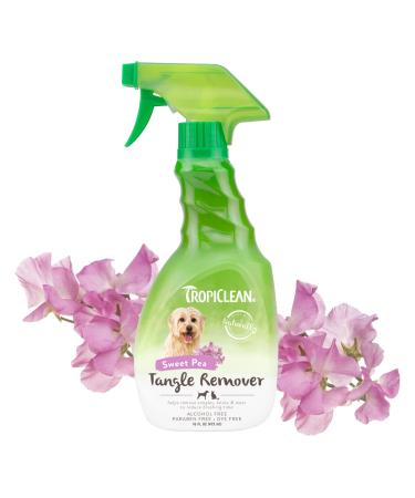 TropiClean Tangle Remover Spray for Pets - Made in USA - Naturally Derived Ingredients - Ready to Use, No-Rinse Formula - Reduces Brushing Time - Helps Quickly Remove Tangles, Knots and Mats 16 oz